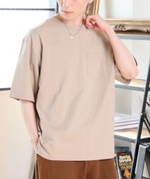 TopIsm(トップイズム)/USAコットン ヘビーウェイト ビッグシルエット半袖 Tシャツ カットソー/ベージュ