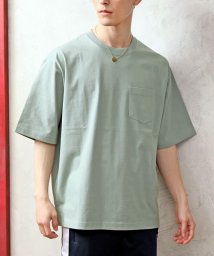 TopIsm(トップイズム)/USAコットン ヘビーウェイト ビッグシルエット半袖 Tシャツ カットソー/ライトグリーン