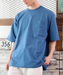 TopIsm(トップイズム)/USAコットン ヘビーウェイト ビッグシルエット半袖 Tシャツ カットソー/ダークブルー