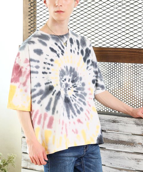 セール 15 Off 綿100 タイダイ染め オーバーサイズ 半袖 Tシャツ カットソー トップイズム Topism Magaseek