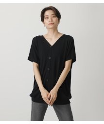AZUL by moussy(アズールバイマウジー)/2WAY LOOSE KNIT/BLK