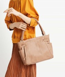 MK MICHEL KLEIN BAG(エムケーミッシェルクランバッグ)/【2WAY】フェイクレザートートバッグ/ベージュ