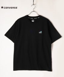 CONVERSE(コンバース)/【CONVERSE】 コンバース ワンポイント シューズ刺繍 半袖Tシャツ/ブラック