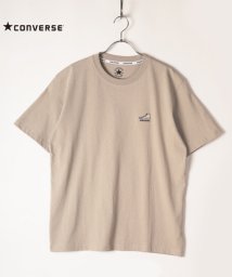 CONVERSE(コンバース)/【CONVERSE】 コンバース ワンポイント シューズ刺繍 半袖Tシャツ/ベージュ