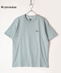 CONVERSE(コンバース)/【CONVERSE】 コンバース ワンポイント シューズ刺繍 半袖Tシャツ/サックス