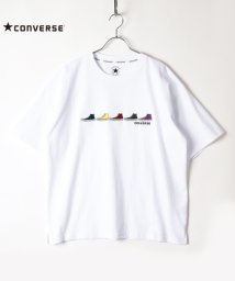 CONVERSE(コンバース)/【CONVERSE】 コンバース 5シューズ刺繍 ブランドロゴ刺繍 半袖Tシャツ/ホワイト