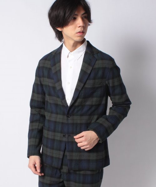 OLD ENGLAND　HOMME(オールドイングランド　オム　)/【セットアップ対応商品】チェックジャケット/緑