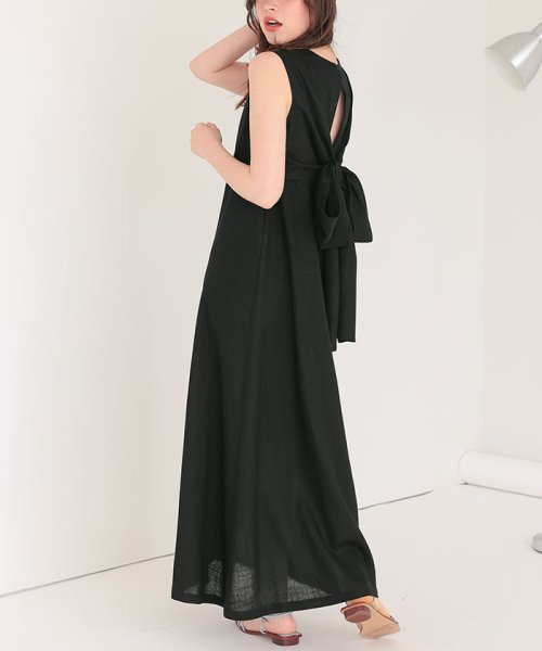 リネン混2wayリボンマキシワンピース ティティベイト Titivate Magaseek