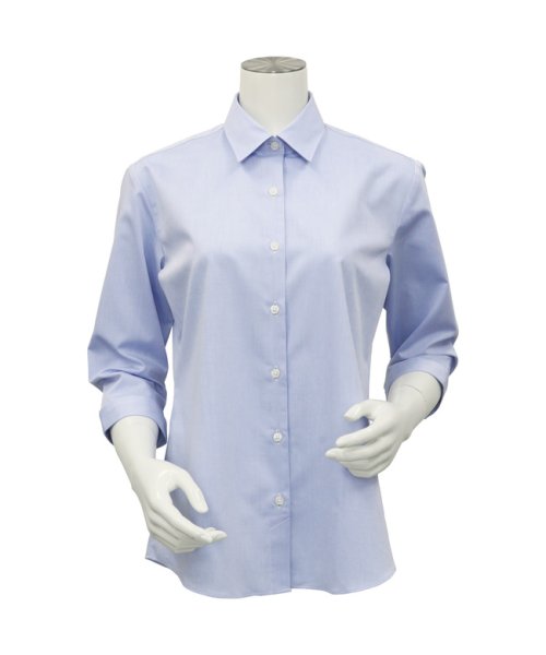 TOKYO SHIRTS(TOKYO SHIRTS)/形態安定 レギュラー衿 オーガニック綿100% 七分袖ビジネスワイシャツ/ブルー
