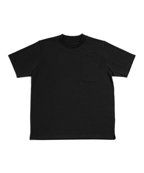 Pitta Re:)(ピッタリ)/スマートネック Tシャツ 黒系/クロ・グレー