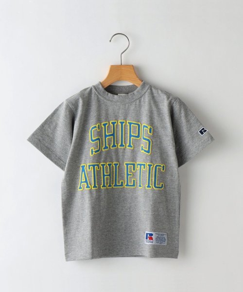 SHIPS KIDS(シップスキッズ)/【SHIPS KIDS別注】RUSSELL ATHLETIC:ビッグ ロゴ TEE(80～90cm)/グレー