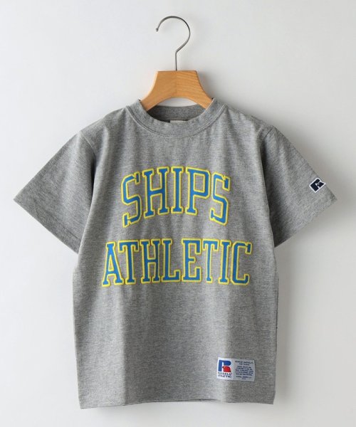 SHIPS KIDS(シップスキッズ)/【SHIPS KIDS別注】RUSSELL ATHLETIC:ビッグ ロゴ TEE(145～160cm)/グレー