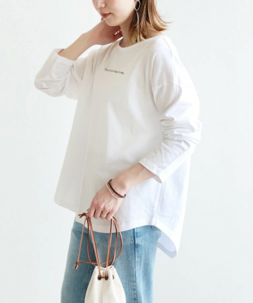 reca(レカ)/裾ラウンドロゴプリントTシャツ(R21155－k)/ホワイト