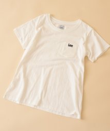 actuelselect(アクチュエルセレクト)/【Ｌｅｅ】ＥＭＢＲＯＩＤＥＲＹ　ＰＯＣＫＥＴ　ＴＥＥ　ＣＲＥＷＮＥＣＫ/ホワイト