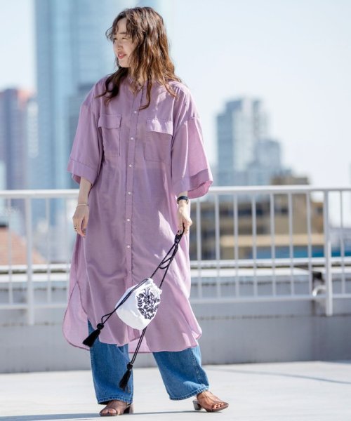 セール シアーロングシャツワンピース コーエン Coen Magaseek