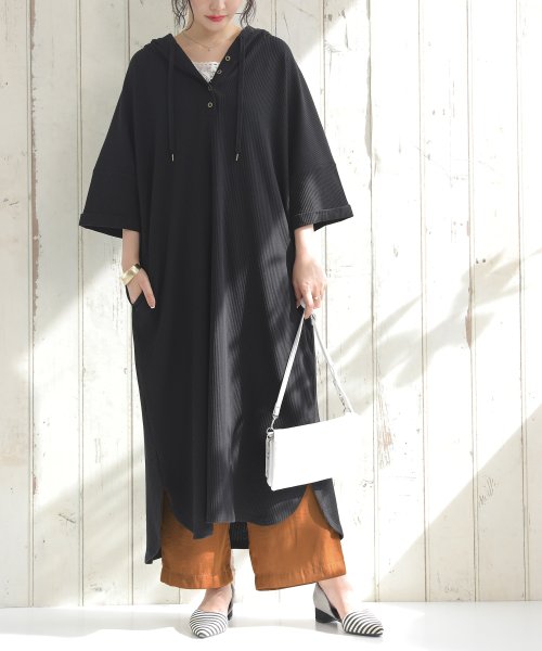 セール ワッフルフーディーワンピース オシャレウォーカー Osharewalker Magaseek