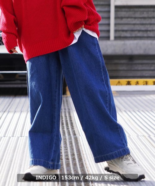 セール ワイドパンツ デニム パンツ メンズ レディース ワイドパンツ メンズ レディース バルーンパンツ ワイドデニムパンツ おしゃれ デニムワイドパンツ 太め ワンフォークロージング 1111clothing Magaseek