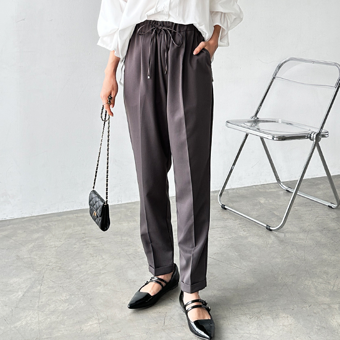 10 Off ジーラ 美脚とろみタックパンツ レディース チャコールグレー M Geera タイムセール開催中 雑記帳