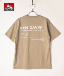 BEN DAVIS(BEN DAVIS)/【BENDAVIS】 ベンデイビス ミニゴリラワンポイント刺繍 ロゴバックプリント半袖Tシャツ/ベージュ