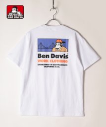 BEN DAVIS(BEN DAVIS)/【BENDAVIS】 ベンデイビス ブリッジ&ゴリラ バックプリント半袖Tシャツ/ホワイト