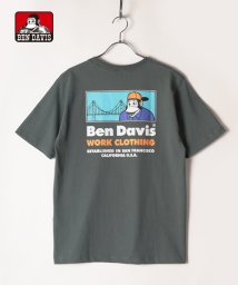 BEN DAVIS(BEN DAVIS)/【BENDAVIS】 ベンデイビス ブリッジ&ゴリラ バックプリント半袖Tシャツ/ダークグリーン