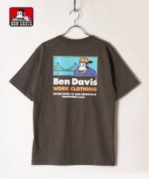 BEN DAVIS(BEN DAVIS)/【BENDAVIS】 ベンデイビス ブリッジ&ゴリラ バックプリント半袖Tシャツ/ソフトブラウン