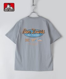 BEN DAVIS(BEN DAVIS)/【BENDAVIS】 ベンデイビス オーバルロゴバックプリント半袖Tシャツ/ブルーグレイ