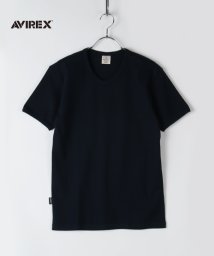 AVIREX(AVIREX)/【AVIREX】アヴィレックス テレコリブ Vネック 半袖 Tシャツ/ネイビー