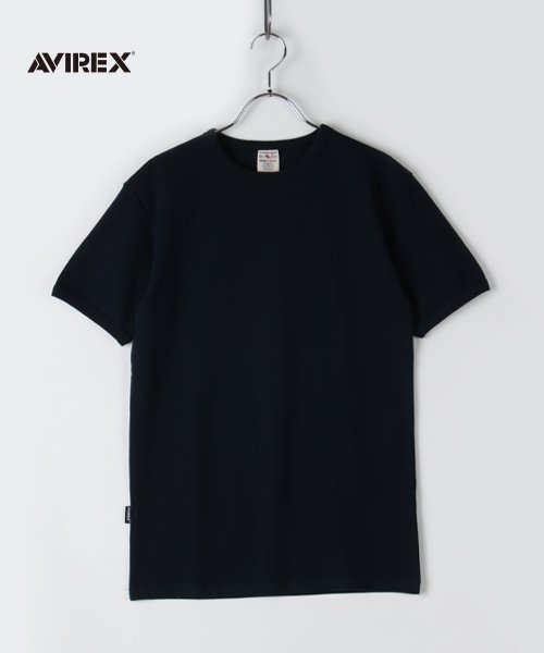 AVIREX(AVIREX)/【AVIREX】アヴィレックス テレコリブ クルーネック 半袖 Tシャツ/ネイビー