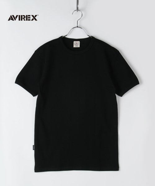 AVIREX(AVIREX)/【AVIREX】アヴィレックス テレコリブ クルーネック 半袖 Tシャツ/ブラック