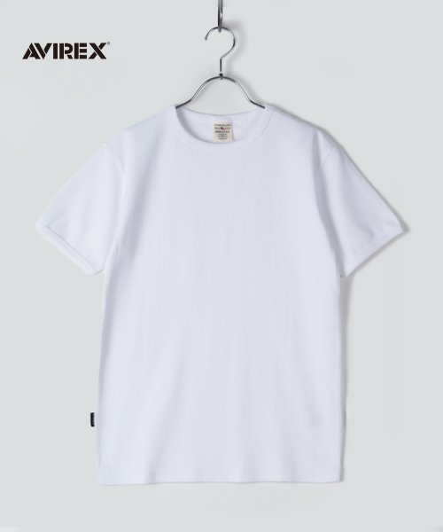 AVIREX(AVIREX)/【AVIREX】アヴィレックス テレコリブ クルーネック 半袖 Tシャツ/ホワイト