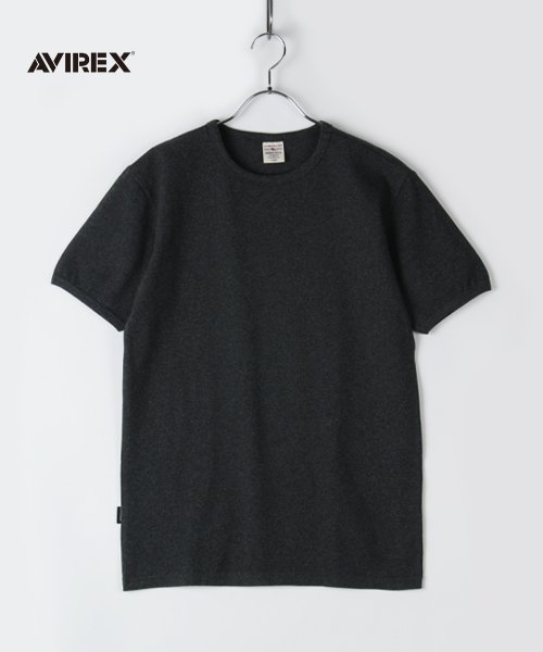 AVIREX(AVIREX)/【AVIREX】アヴィレックス テレコリブ クルーネック 半袖 Tシャツ/チャコールグレイ