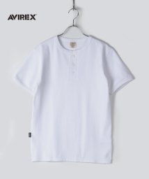 AVIREX(AVIREX)/【AVIREX】アヴィレックス テレコリブ ヘンリーネック 半袖 Tシャツ/ホワイト