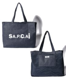 A.P.C.(アーペーセー)/【A.P.C.】APC × SACAI アーペーセー × サカイ コラボ デニムトートバッグ M61493PAAEJ/ネイビー×ネイビー