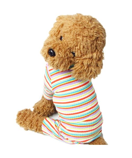 セール 犬 服 犬服 犬の服 つなぎ カバーオール ロンパース ボーダー カラフル ドッグウェア 春 夏 春夏 毛抜け防止 毛落ち防止 おしゃれ 可愛い 女の子 男の はっぴーdog Happy Dog Magaseek