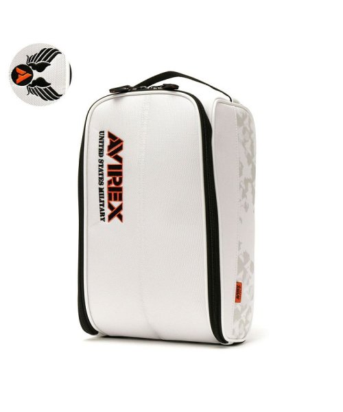AVIREX GOLF(アヴィレックス ゴルフ)/アヴィレックスゴルフ シューズケース AVIREX GOLF シューズバッグ  スポーツ ハンドル付き ファスナー AVXBA1－5BS/ホワイト