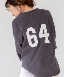 coen(coen)/【WEB限定復刻】USAコットンナンバーバックプリントTシャツ#/DKGRAY