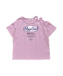 ALGY(アルジー)/カジュアルロゴ肩あきT/ピンク