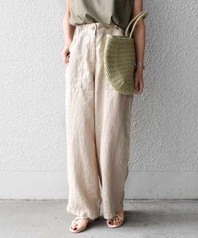 SHIPS WOMEN／《一部追加予約》【WEB限定】〈手洗い可能〉リネンキャンバスポケットパンツ◇／503863069