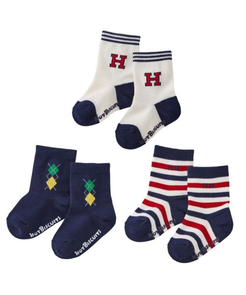 靴下3足セット ソックスパック ミキハウスホットビスケッツ Miki House Hot Biscuits Magaseek