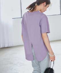 ROPE'(ロペ)/【洗える】プレミアム天竺バッグスリットBIGTシャツ/ラベンダー系（53）