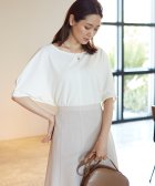 ROPE'/【洗える】ポンチドルマンスリーブタック5分袖プルオーバー/504035153