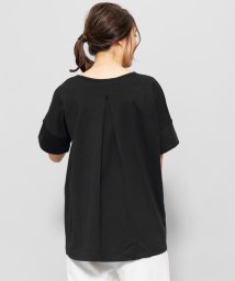 mili an deni(ミリアンデニ)/綿100%バックタックTシャツ レディース トップス 半袖 tシャツ カットソー/ブラック