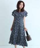 JUSGLITTY/ラッフルスリーブプリントワンピース/504035868