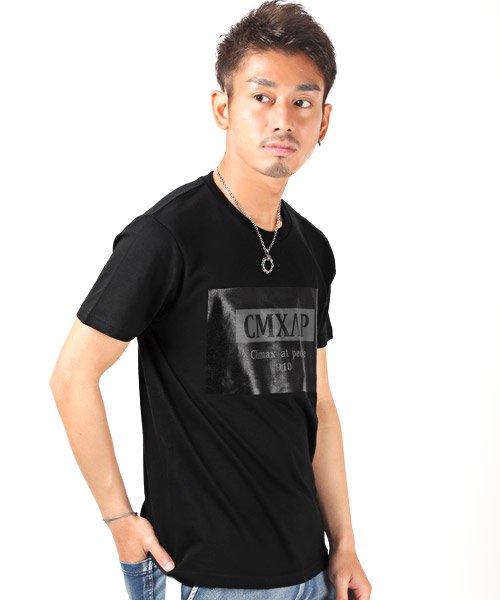 LUXSTYLE(ラグスタイル)/CMXAPボックスロゴTシャツ/Tシャツ メンズ 半袖 ボックスロゴ プリント/ブラック