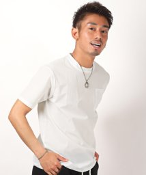 LUXSTYLE(ラグスタイル)/ナイロンストレッチ半袖ポケットTシャツ/Tシャツ 半袖 メンズ ストレッチ ポケット/ホワイト
