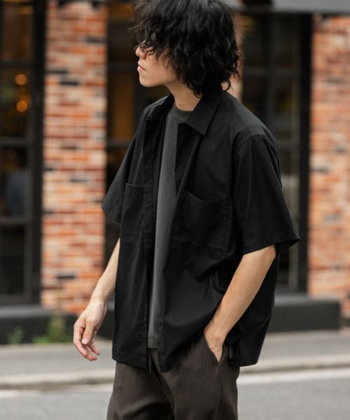 セール セットアップ着用可能 ナイロンストレッチ タイプライター半袖シャツ アイテムズアーバンリサーチ メンズ Items Urbanresearch Magaseek