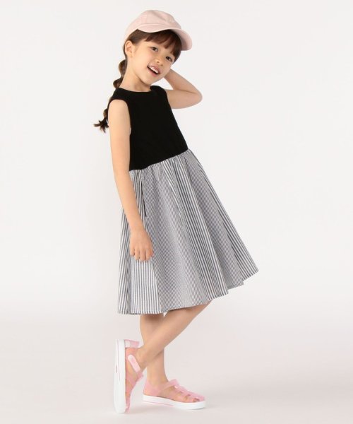 セール Ships Kids パネル ストライプ ノースリーブ ワンピース 100 130cm シップスキッズ Ships Kids Magaseek