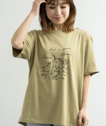 Nylaus(ナイラス)/プリント ショートスリーブTシャツ/ベージュ