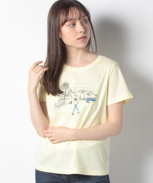 CARA　O　CRUZ(キャラ・オ・クルス)/ガールプリントＴシャツ/イエロー系